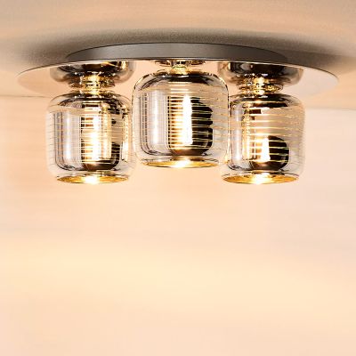 Chrome flush ceiling light modern, Eryn