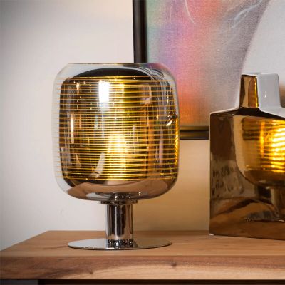 Chrome table lamp modern, Eryn, with switch