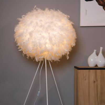 White floor lamp modern, Goosy, with switch