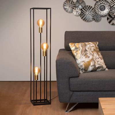 Golden floor lamp modern, Ruben, with switch