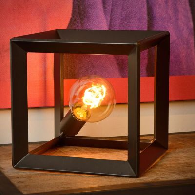 Grey table lamp retro, Thor, with switch