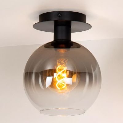 Grey flush ceiling light retro, Marius