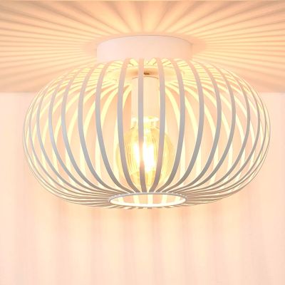 White flush ceiling light retro, Manuela