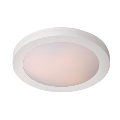 White flush ceiling light aluminium, Fresh, IP44