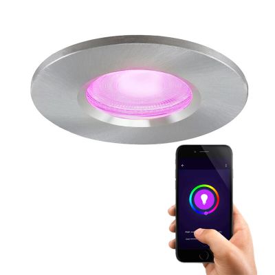 Modern smart downlight chrome, Jule, IP65, 4.5W, RGBW