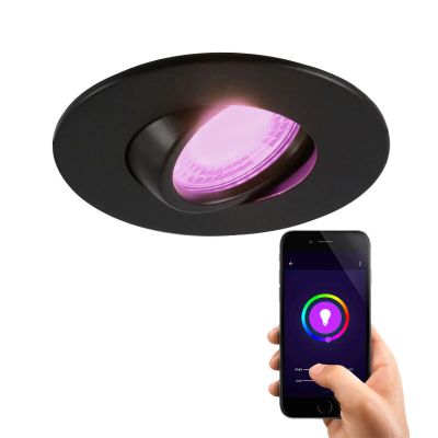 Aluminium smart downlight black, Jill, IP44