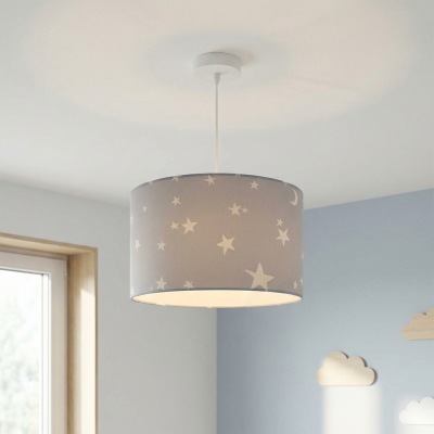Fabric kids pendant light grey, Stars