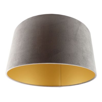Grey Velor lampshade Melanie, Fabric, Modern