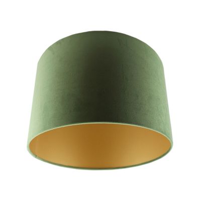 Green Velor lampshade Madelyn, Fabric, Modern
