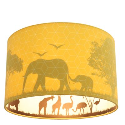 Fabric kid's ceiling light yellow, Safari