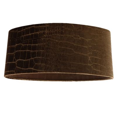50 cm oval velvet lamp shade brown croco fabric, Emilius