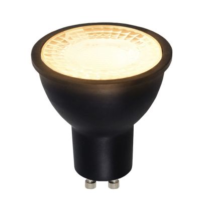 Olucia GU10 LED light bulb, Antonie, black, 3w, 2700K