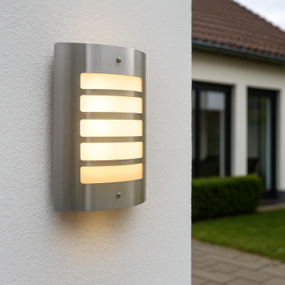 Modern outdoor light silver, Manuel, IP44
