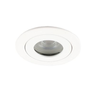 White modern bathroom recessed downlight aluminium, Dorx, IP44