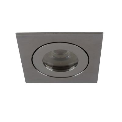 Chrome modern bathroom recessed downlight aluminium, Dorx, IP44