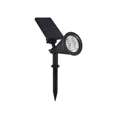 Black solar garden spike light, Oualid, 2W, 5500K LED, IP65