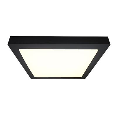 Plastic flush ceiling light black, Maryem