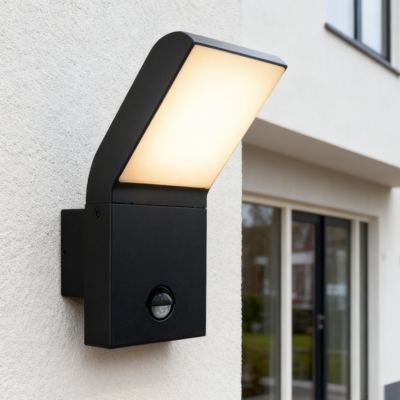 Aluminium outdoor wall light with motion sensor anthracite, Andor, 12W, 4000K LED, IP54