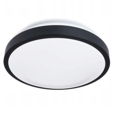 Plastic flush ceiling light black, Maryem