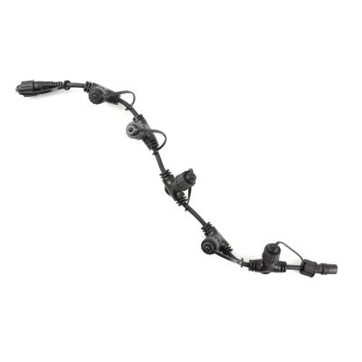 0.5m black distribution cable, With 5 outputs