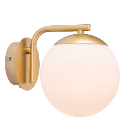 Brass wall light design, Grant, with switch