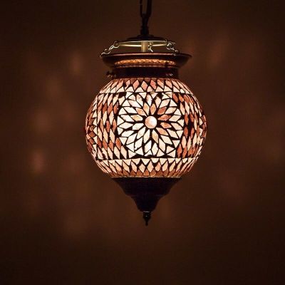 Purple oriental pendant light mosaic, Nisrin