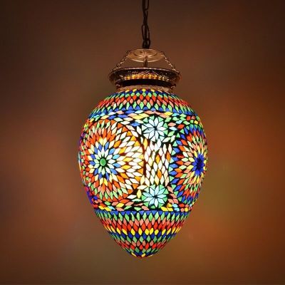 Multicoloured oriental pendant light mosaic, Isa