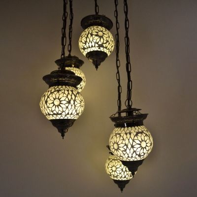Transparent oriental pendant light mosaic, Amir