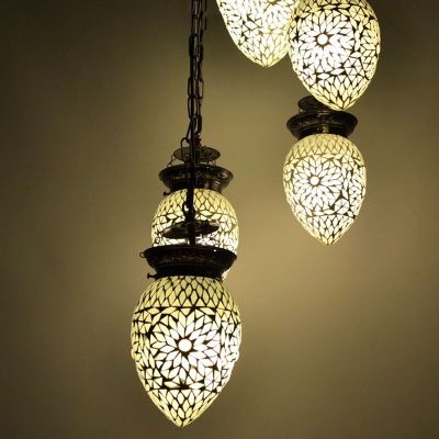 Transparent oriental pendant light mosaic, Amir