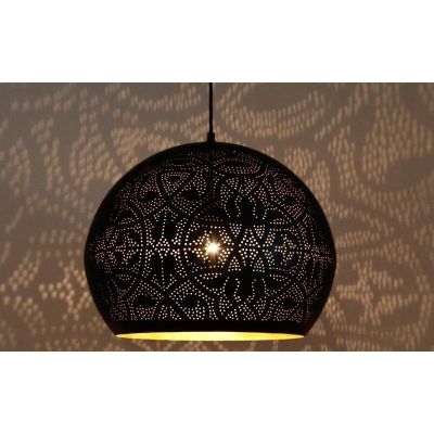 Black oriental pendant light filigree, Kenza