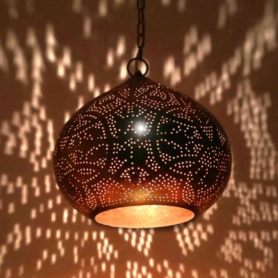 Golden oriental pendant light metal, Noah