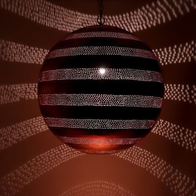 Copper oriental pendant light filigree, Nimra