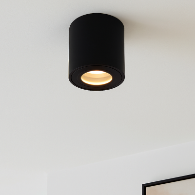 Modern surface mounted downlight black, Alion, IP44