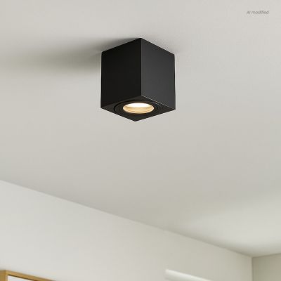 Modern surface mounted downlight black, Alion, IP44