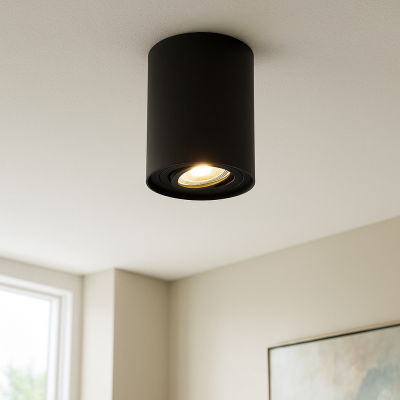 Modern surface mounted downlight black, Onno