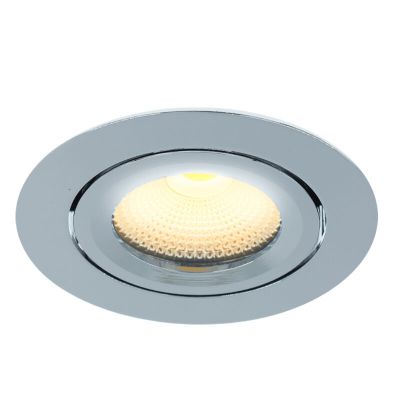 Chrome recessed light aluminium, Wimke, 5W, 3000K LED, IP44
