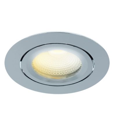 Chrome recessed light aluminium, Wimke, 5W, dim to warm LED, IP44