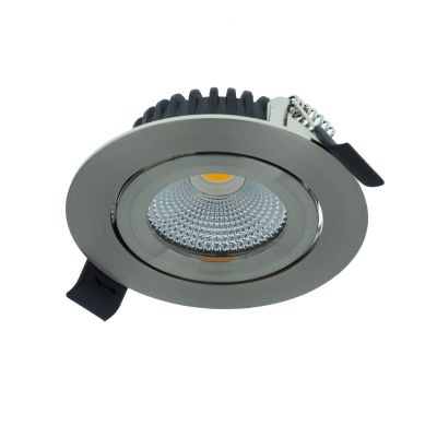 Silver downlight aluminium, Wimke, 5W, 3000K LED, IP44