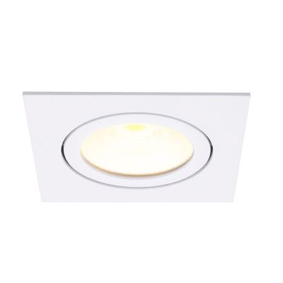 White recessed light aluminium, Laom, 6W, 2700K LED, IP22
