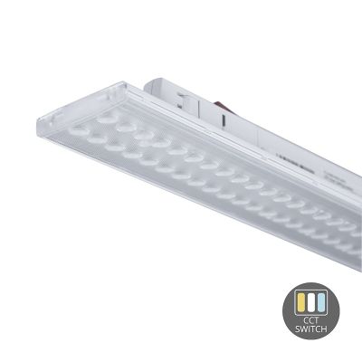 White 3-phase track light fixture Tora, 35W, white switch, 60 cm, Pro