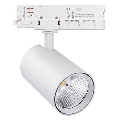 White 3 phase track lighting spotlight, Rozina, 10W/20W/30W, , white switch LED