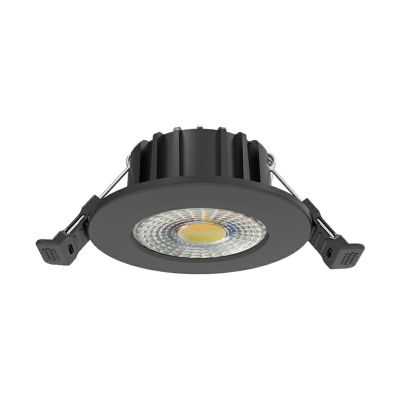 Black downlight aluminium, Hobie, 6W, white switch LED, IP65