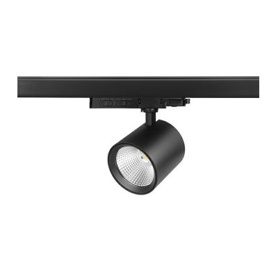 Black 3 phase track lighting spotlight aluminium, Jeska, 10W/20W/30W, white switch LED