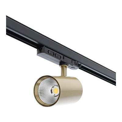 Brass 3 phase track lighting spot Rozina, 10W/20W/30W, white switch, dimbaar, Pro