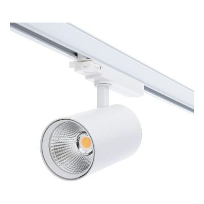 White 3 phase track lighting spotlight aluminium, Rozina, 10W/20W/30W, white switch LED