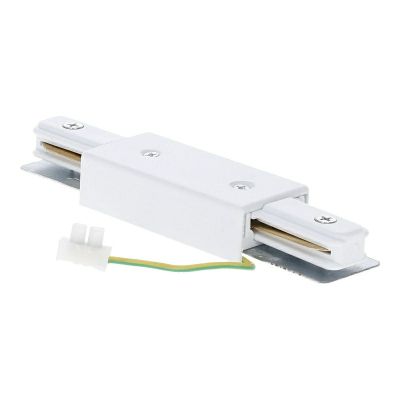 I shaped connector for single phase track lighting, white