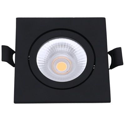 Black downlight aluminium, Loura, 6W, white switch LED, IP65