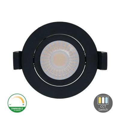 Black downlight aluminium, Maite, 7W, white switch LED, IP65
