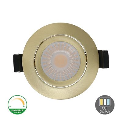 Brass downlight aluminium, Maite, 7W, white switch LED, IP65