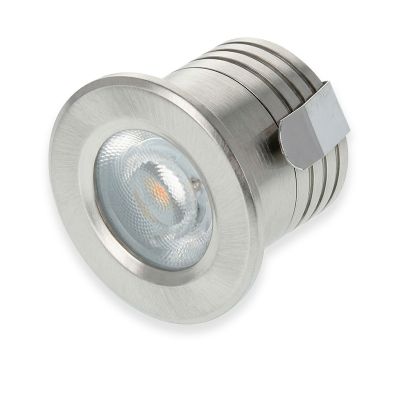 Silver mini recessed downlight aluminium, Philomena, 2W, 3000K LED, IP44